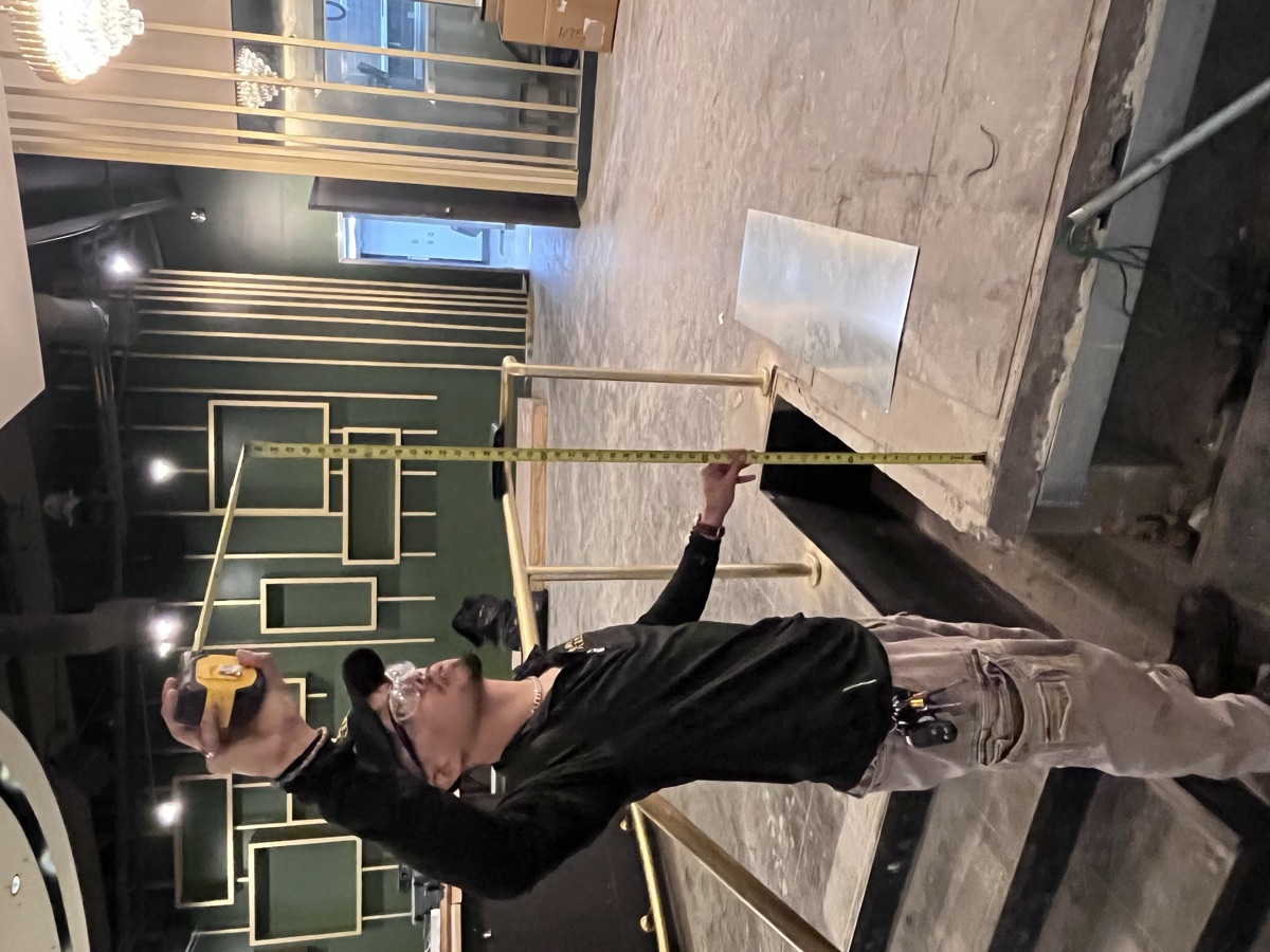 Field measuring for custom wine room hardware installation